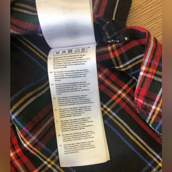 MAJE LAZAK DECONSTRUCTED ASYMMETRICAL PLAID ATTACHED TANK TOP EXPOSED SHOULDER - Picture 14 of 16